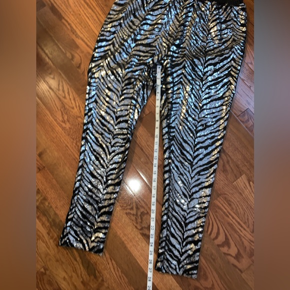 Capsule Faux Black Velvet and Silver Sequin Pants. Sz 18.   EUC!! - Picture 7 of 10